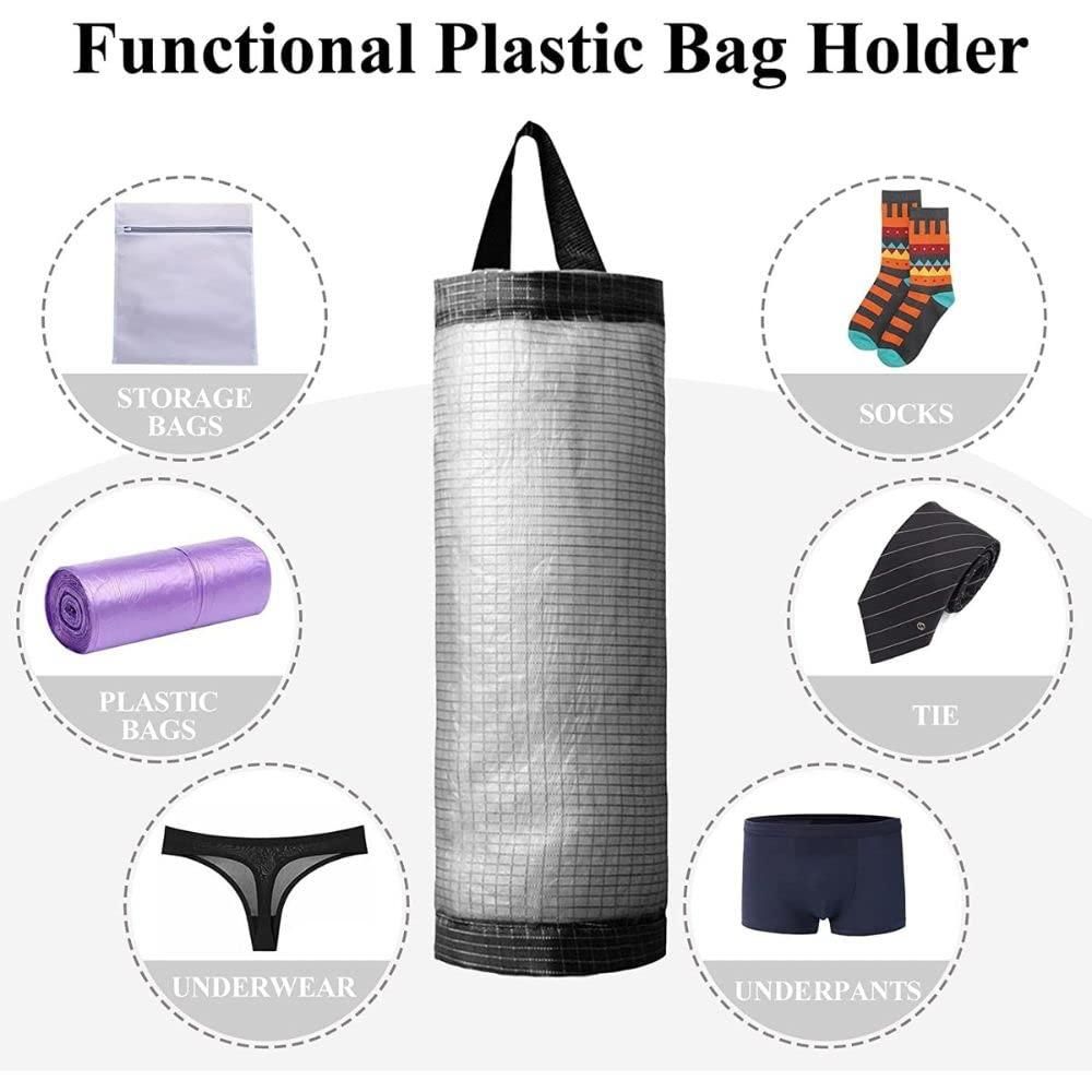 Plastic Bag Holder Foldable Breathable Hanging Trash Bags (Multicolor,Pack of 2)