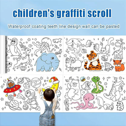 Children Drawing Roll | Blank Coloring Pages | Wall Floor DIY Painting Color Filling Paper