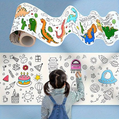 Children Drawing Roll | Blank Coloring Pages | Wall Floor DIY Painting Color Filling Paper