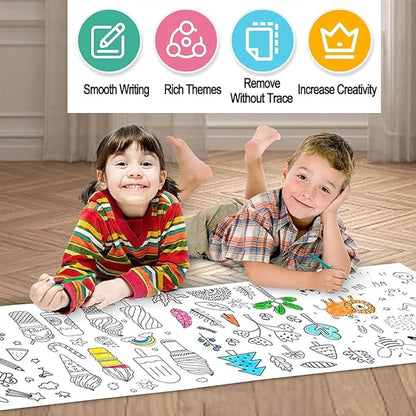 Children Drawing Roll | Blank Coloring Pages | Wall Floor DIY Painting Color Filling Paper