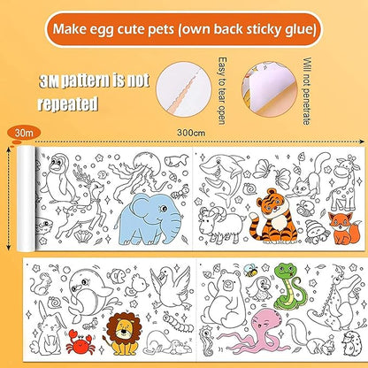 Children Drawing Roll | Blank Coloring Pages | Wall Floor DIY Painting Color Filling Paper