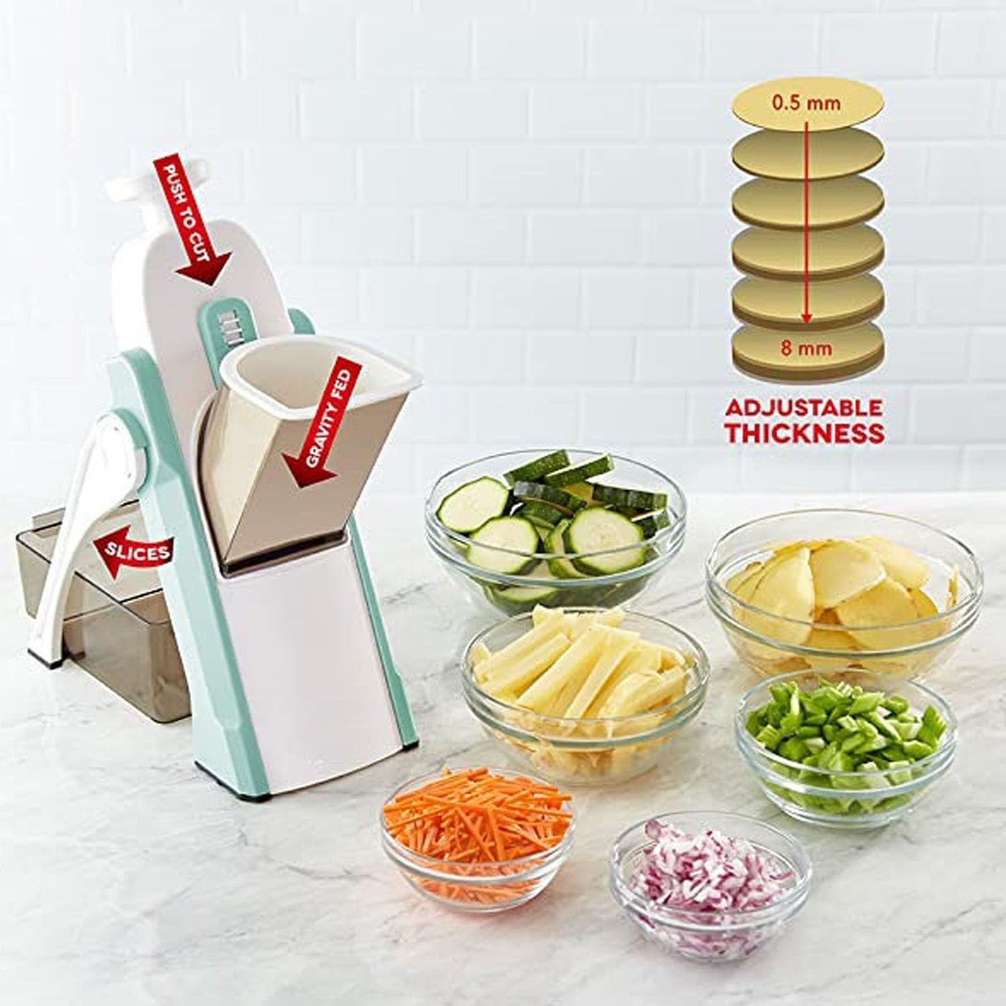 Mandoline Chopper Vegetable Shredder Grater with Stainless Steel Blades